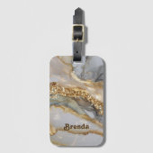 A luxurious gold and white marble background ラゲッジタグ (正面縦)