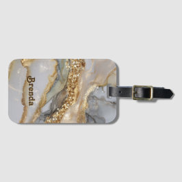 A luxurious gold and white marble background ラゲッジタグ