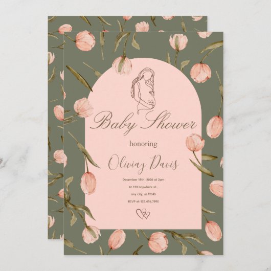 A luxurious invitation with a chic boho touch (正面/裏面)