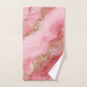 A luxurious pink marble background バスタオルセット (ハンドタオル)
