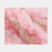 A luxurious pink marble background フリースブランケット (正面(横))