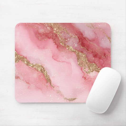 A luxurious pink marble background マウスパッド (マウス)