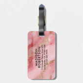 A luxurious pink marble background ラゲッジタグ (裏面縦)