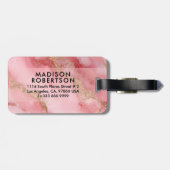 A luxurious pink marble background ラゲッジタグ (裏面横)