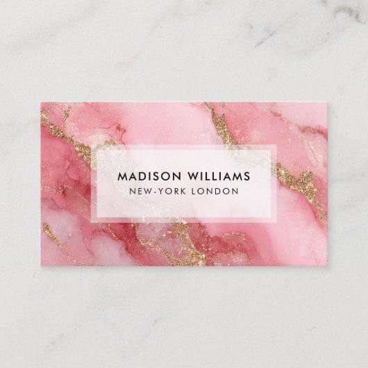 A luxurious pink marble background 名刺 (正面)