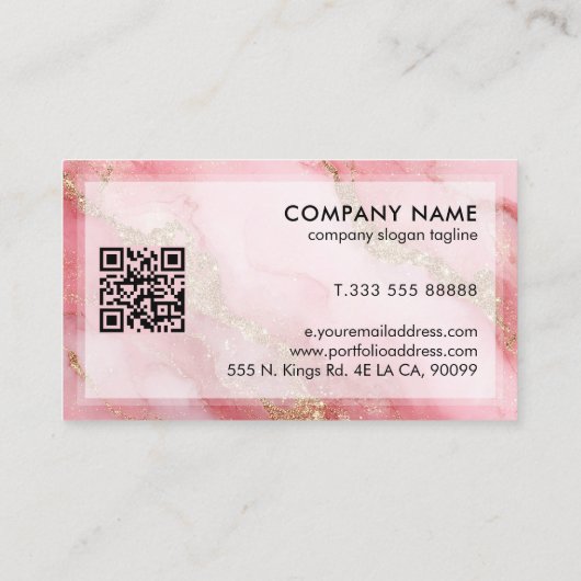 A luxurious pink marble background 名刺 (裏面)