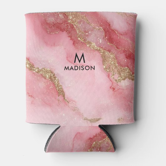 A luxurious pink marble background 缶クーラー (正面)