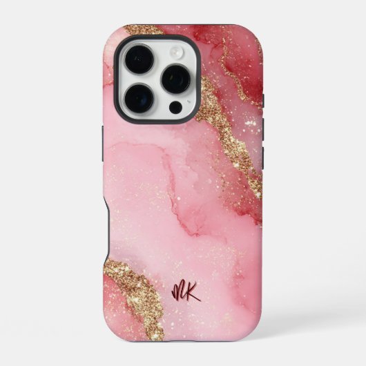 A luxurious pink marble background iPhoneケース (裏面)