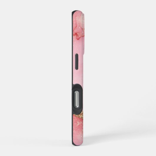 A luxurious pink marble background iPhoneケース (右側面)