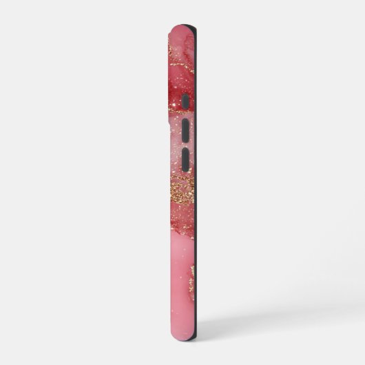 A luxurious pink marble background iPhoneケース (左側面)
