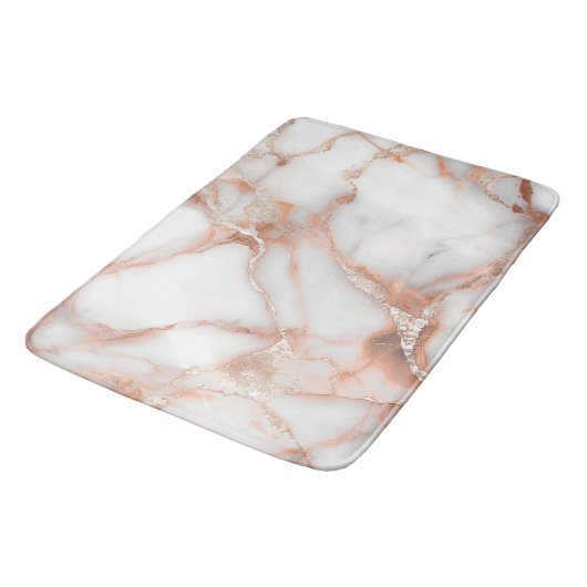 A luxurious rose-gold marble background バスマット (アングル)