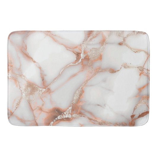 A luxurious rose-gold marble background バスマット (正面)