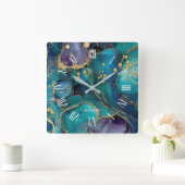 A luxurious rose-gold marble background square wal スクエア壁時計 (ホーム)