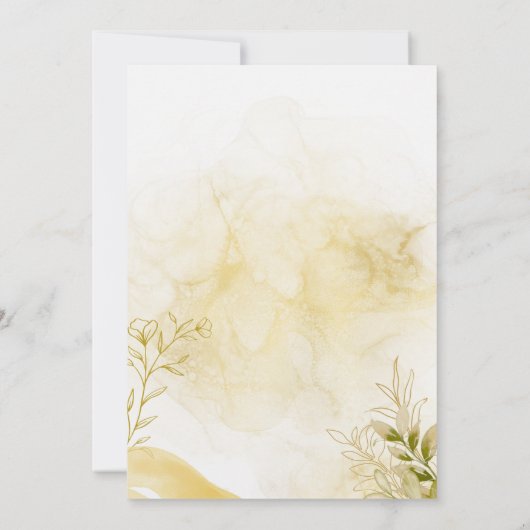 A luxurious wedding invitation in elegant gold 招待状 (裏面)