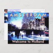 A M S T E R D A M、オランダへようこそMojisola ポストカード (正面/裏面)