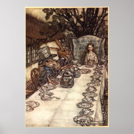 A Mad Tea Party by Arthur Rackham ポスター (正面)