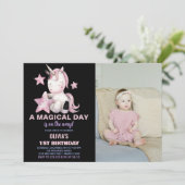 A Magical Day Unicorn誕生日招待状写真 招待状 (スタンド正面)