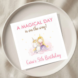 A Magical Day Unicorn Birthday Party スタンダードカクテルナプキン