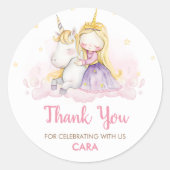 A Magical Day Unicorn Birthday Party ラウンドシール (正面)