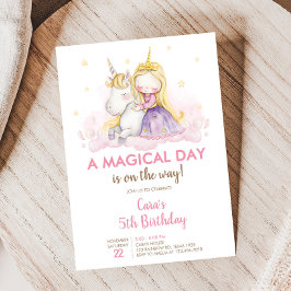 A Magical Day Unicorn Birthday Party 招待状