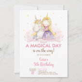 A Magical Day Unicorn Birthday Party  招待状 (正面)