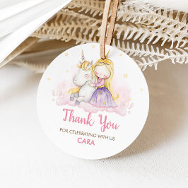 A Magical Day Unicorn Birthday Party Round フェイバータグ