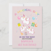 A Magical Unicorn Birthday Invitation 招待状 (正面)
