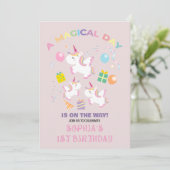 A Magical Unicorn Birthday Invitation 招待状 (スタンド正面)