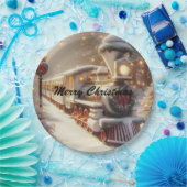 A Magical Winter Wonderland Christmas Train ペーパープレート (パーティー)