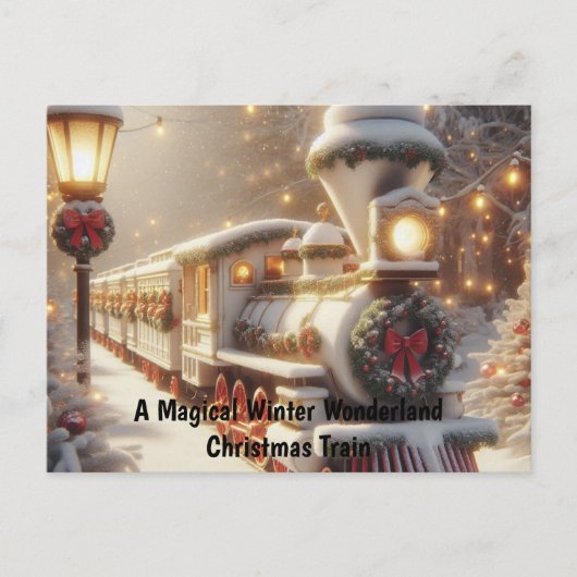 A Magical Winter Wonderland Christmas Train ポストカード (正面)