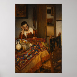 A maid asleep by Johannes Vermeer  ポスター