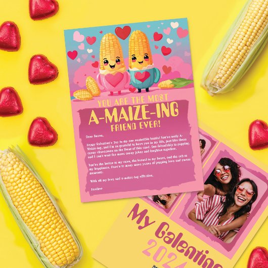 A-Maize-ing Friend: Corny Photo Galentine's Day シーズンカード