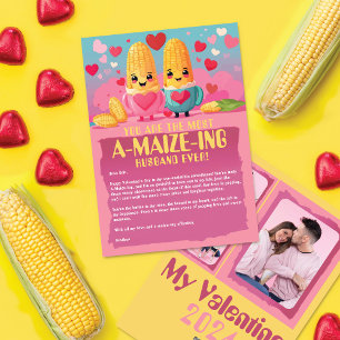 A-Maize-ing love: Cute Corny Photo Valentine's Day シーズンカード