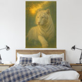 A majestic white tiger painted in premium fine-art キャンバスプリント (インサイチュ (寝室))
