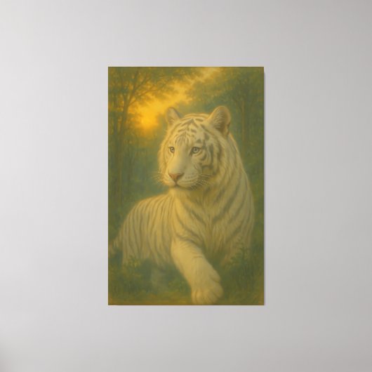 A majestic white tiger painted in premium fine-art キャンバスプリント (正面)