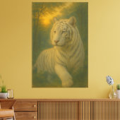 A majestic white tiger painted in premium fine-art キャンバスプリント (インサイチュ (リビング))