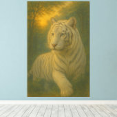 A majestic white tiger painted in premium fine-art キャンバスプリント (インサイチュ (ウッドフロア))