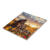 A Mama Horse and her Foal in Autumn タイル (側面)