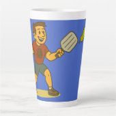 A man playing pickleball with the pickles dog カフェラテマグ (正面)