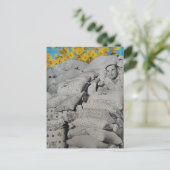 A Man With Retro Floral Print Flour Sacks Pile  ポストカード (スタンド正面)