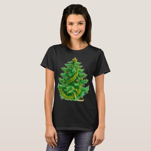 A Mandelbrot Christas Tree With Red & Green Bulbs Tシャツ (正面フル)