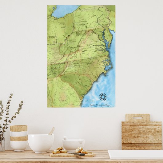 A map of important places to Southeast Indians ポスター (キッチン)