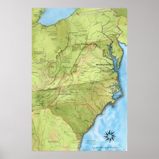 A map of important places to Southeast Indians ポスター (正面)