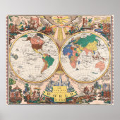 A map of the world (1682) by John Playford. ポスター (正面)
