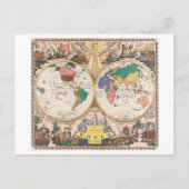 A map of the world (1682) by John Playford. ポストカード (正面)