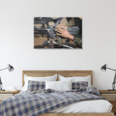 A MarineがM-240Gマシンガンを搭載 キャンバスプリント (インサイチュ (寝室))