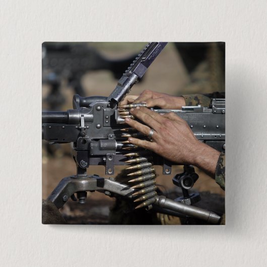 A MarineがM-240Gマシンガンを搭載 缶バッジ (正面)