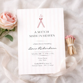 A Match Made in Heaven Elegant Bridal Shower 招待状