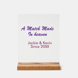 A match made in heaven purple mauve since year nam アクリルサイン