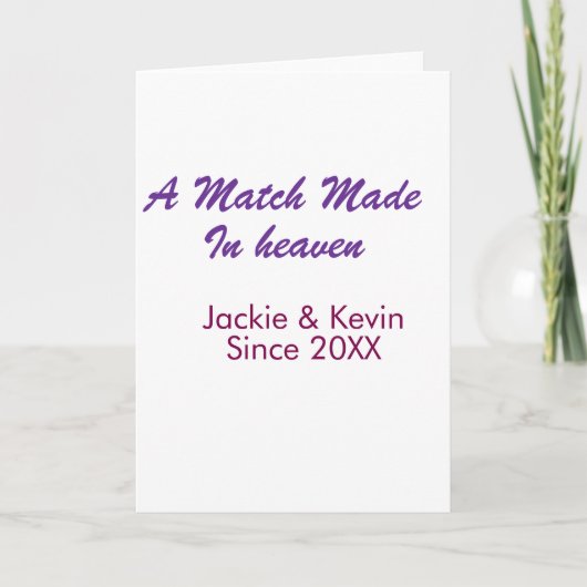 A match made in heaven purple mauve since year nam カード (正面)
